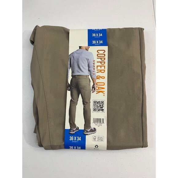 Copper & Oak Supply Co. NWT Men's Straight Fit Stretch Tech Pant, 36x34 Tan - Picture 5 of 6